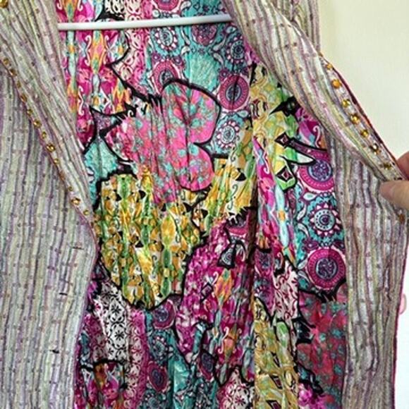 Women's SMALL Beaded Embellished Blazer Button Up Long Sleeve Glam Recency - Picture 7 of 12